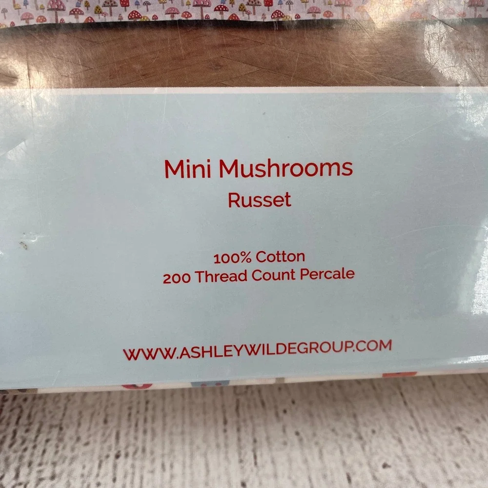 Cath Kidston Sheet Set Full Russet Mini Mushrooms 200TC Cotton Percale Woodland